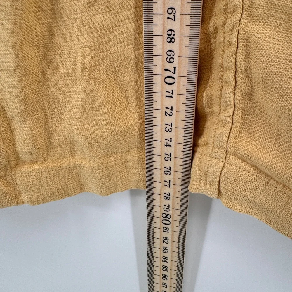 Robert Talbott Mens 100% Linen Unstructured Blazer Butter Yellow 3-Button Size M